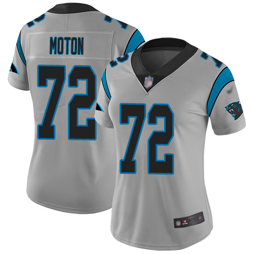 Carolina Panthers Limited Silver Women Taylor Moton Jersey NFL Football #72 Inverted Legend->women nfl jersey->Women Jersey